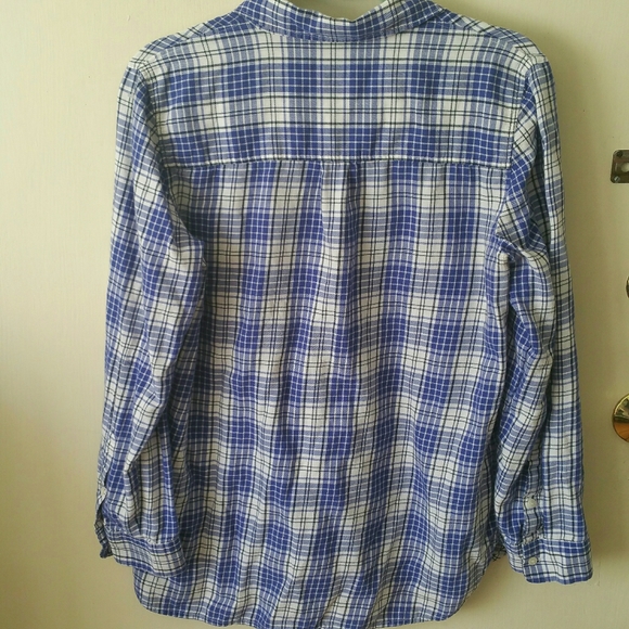 Madewell blue & white plaid shirt - Picture 2 of 3